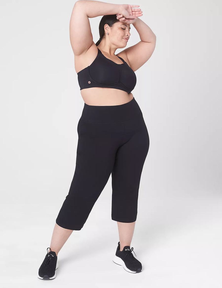 Women Lane Bryant LIVI Wireless Medium-Impact Wicking Sports Bra Black | IFV539ZT