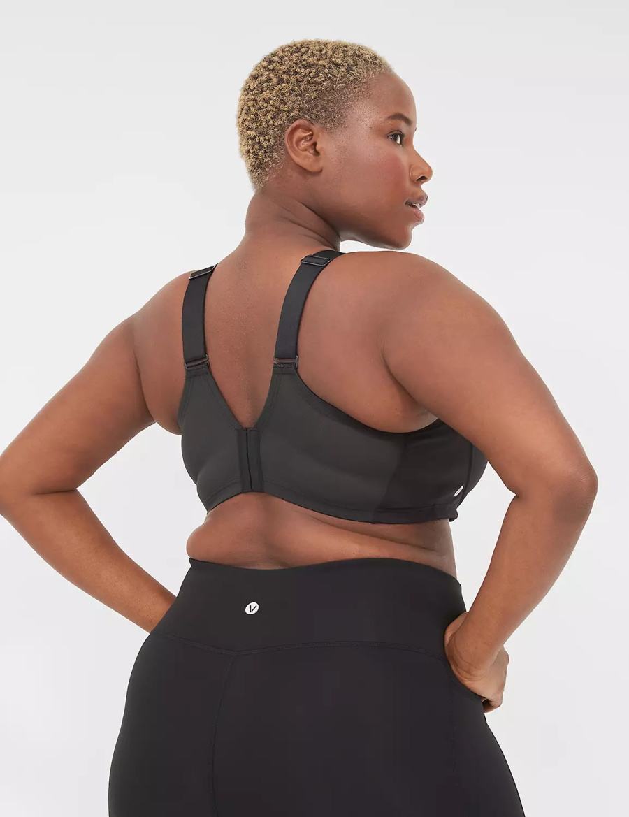 Women Lane Bryant LIVI Wireless Medium-Impact Wicking Sports Bra Black | VKN2480IL