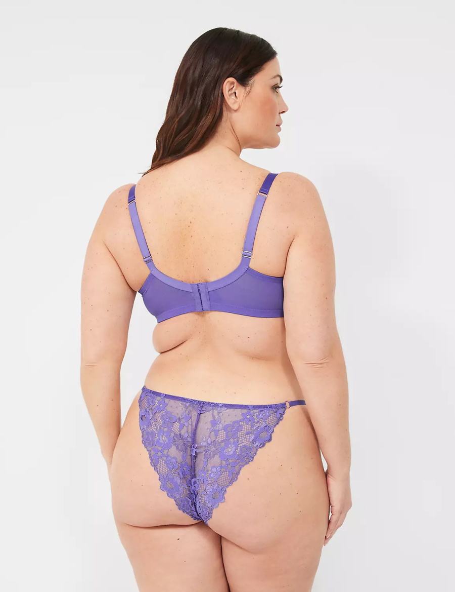 Women Lane Bryant Lace-Back Brazilian Panty Purple Multicolor | JCK847RH