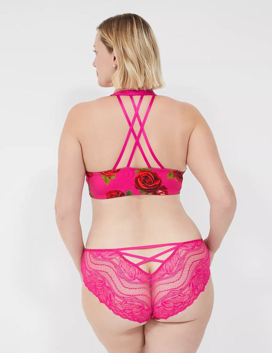 Women Lane Bryant Lace-Back Cheeky Panty Rose Fuchsia | USJ8544PA