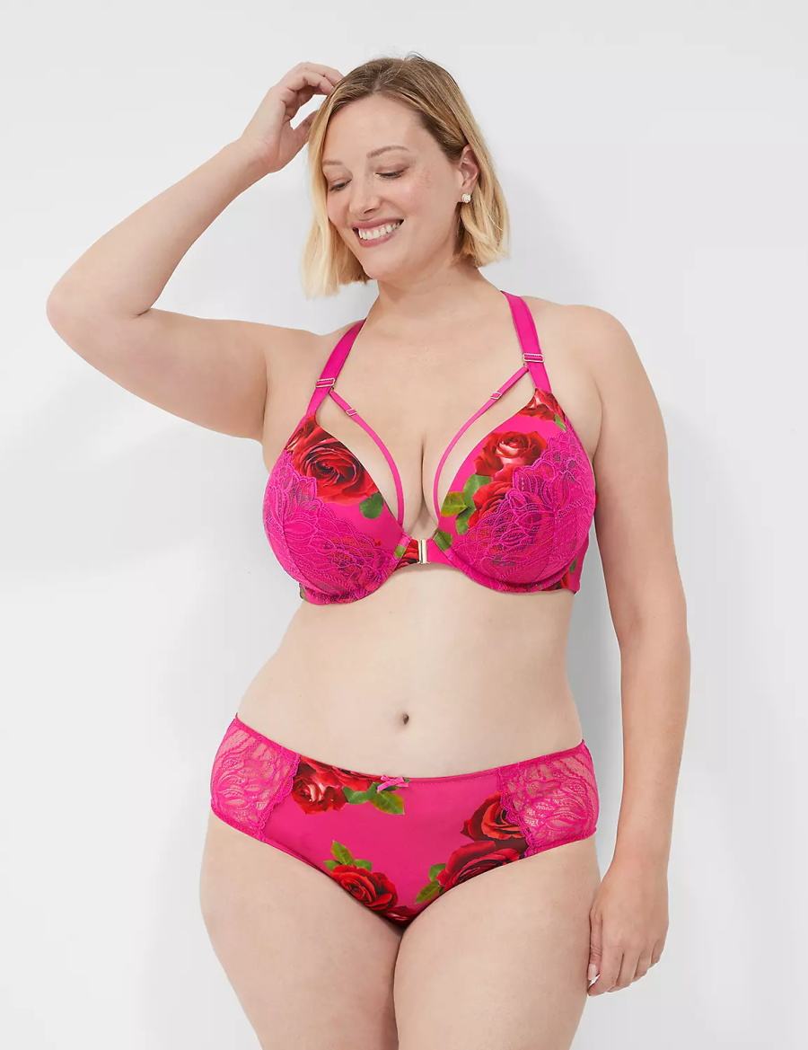 Women Lane Bryant Lace-Back Cheeky Panty Rose Fuchsia | USJ8544PA