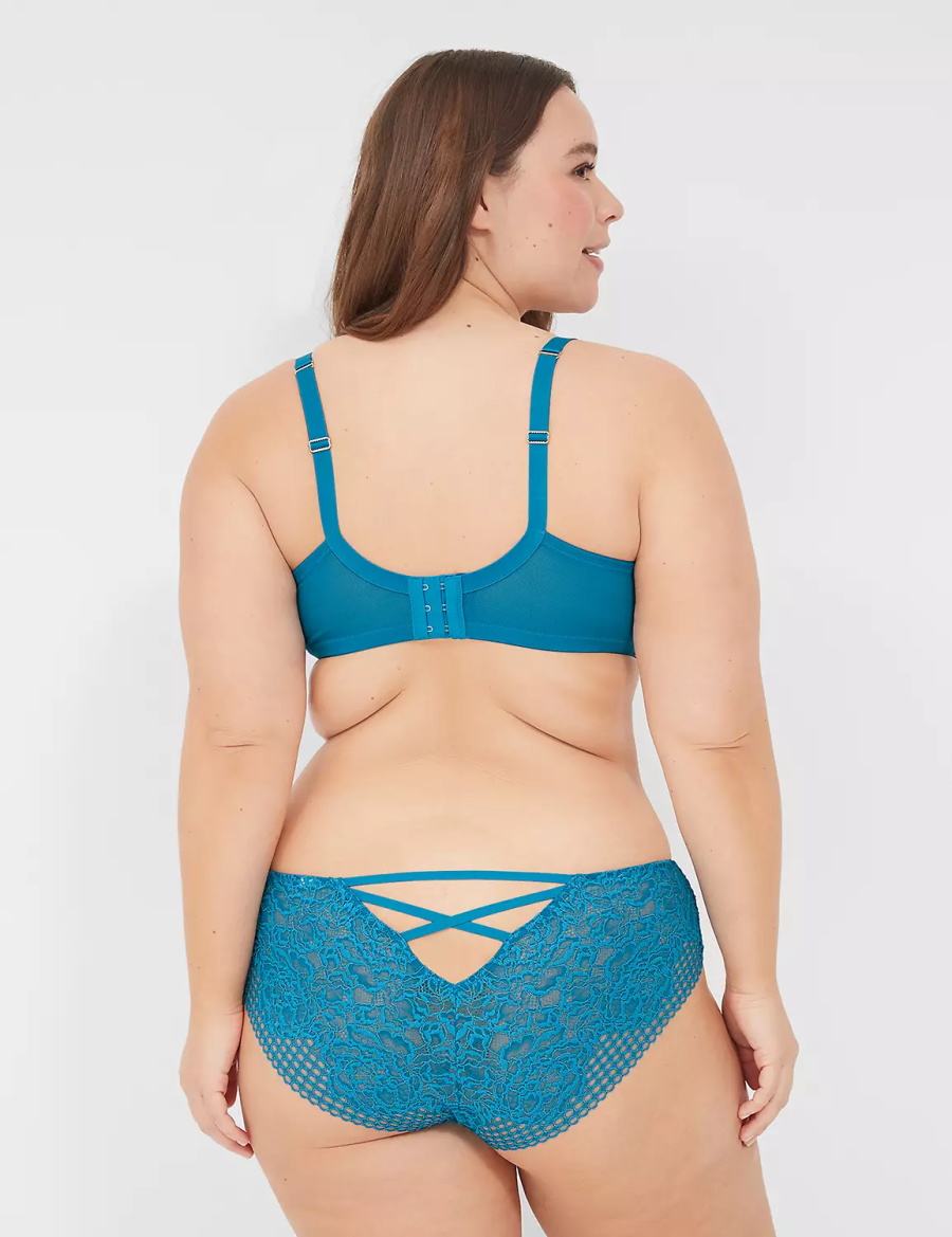 Women Lane Bryant Lace-Back Cheeky Panty Blue | MAB5255UF