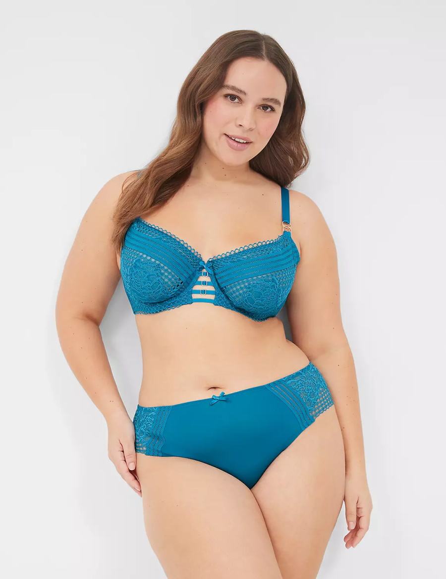 Women Lane Bryant Lace-Back Cheeky Panty Blue | MAB5255UF