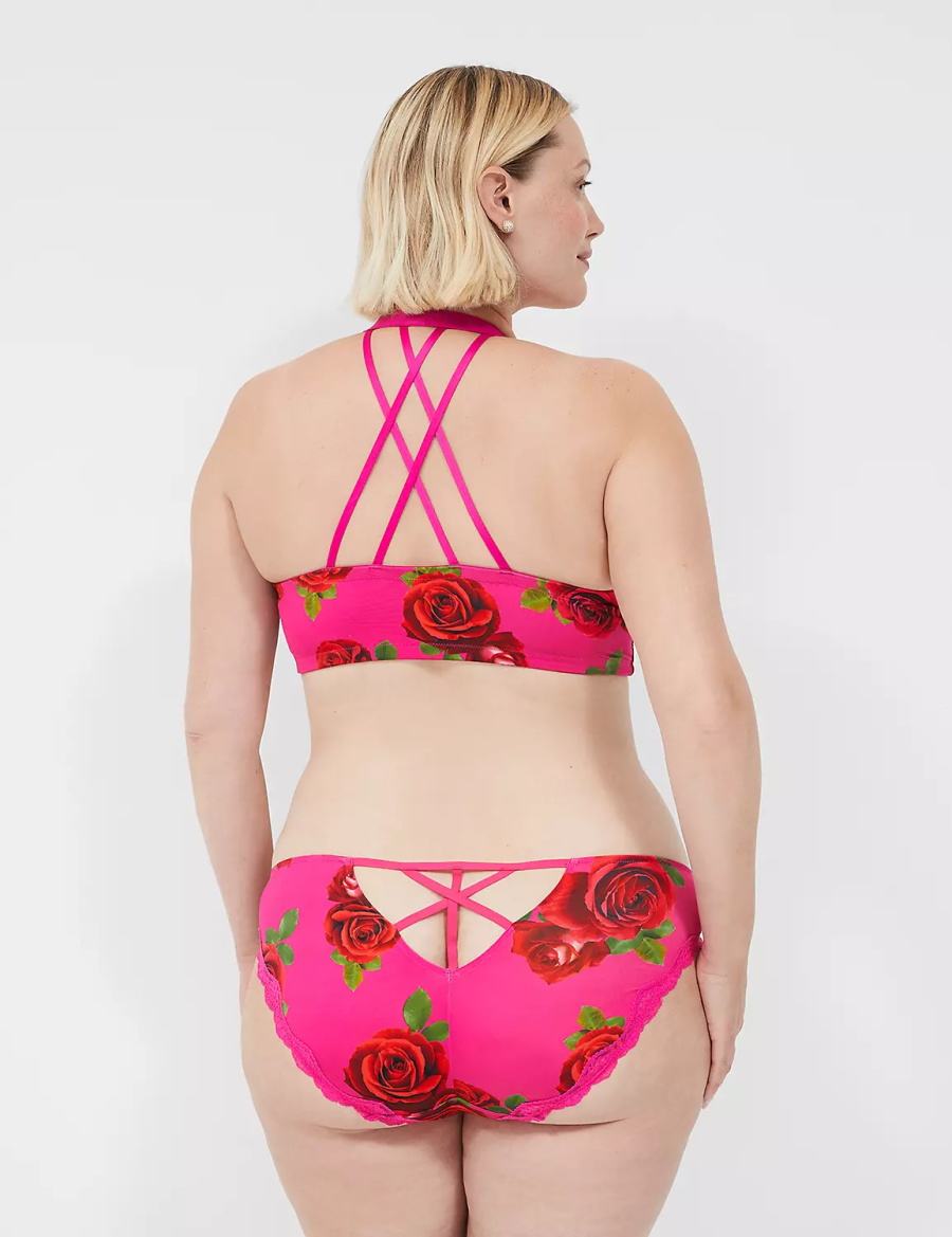 Women Lane Bryant Lace-Trim Bikini Panty Rose Fuchsia | RJH880PM