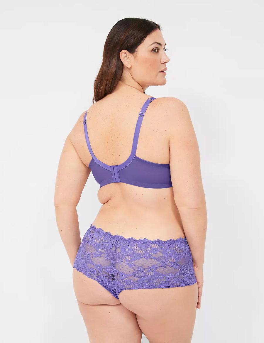 Women Lane Bryant Lace Max Boost Plunge Bralettes Purple | SCF10067FL