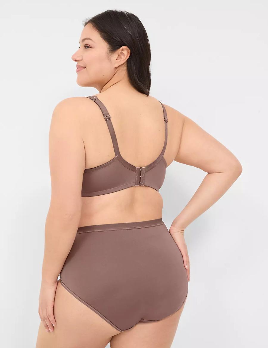 Women Lane Bryant Lace Unlined Full Coverage Bralettes Deep Grey Brown | RRN5163RF