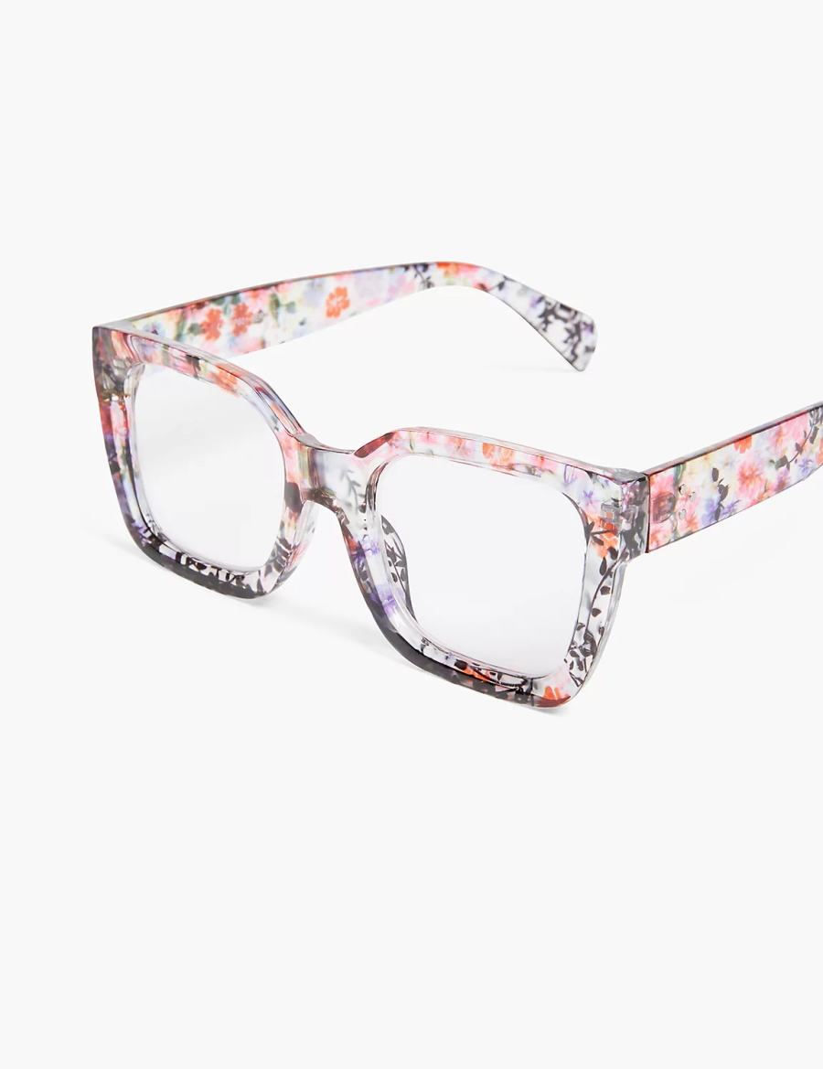 Women Lane Bryant Leaf & Floral Square Reading Glasses Multicolor | GHZ3652SQ