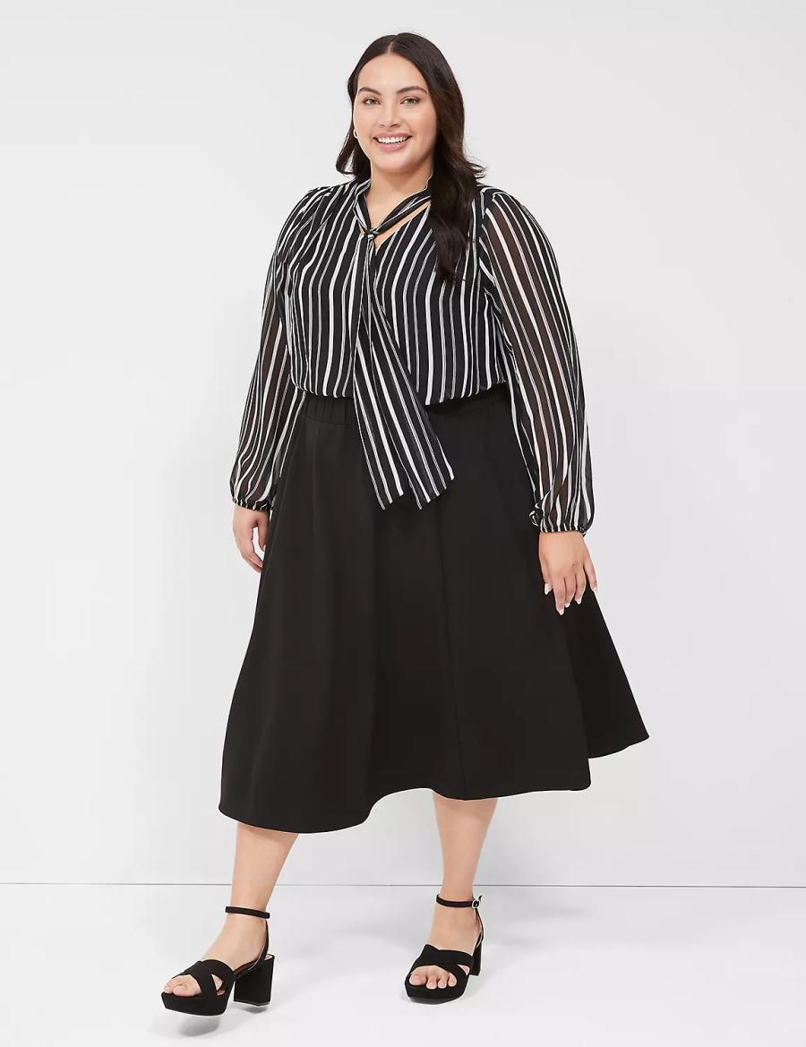 Women Lane Bryant Lena Skirts Black | FXT9956KM