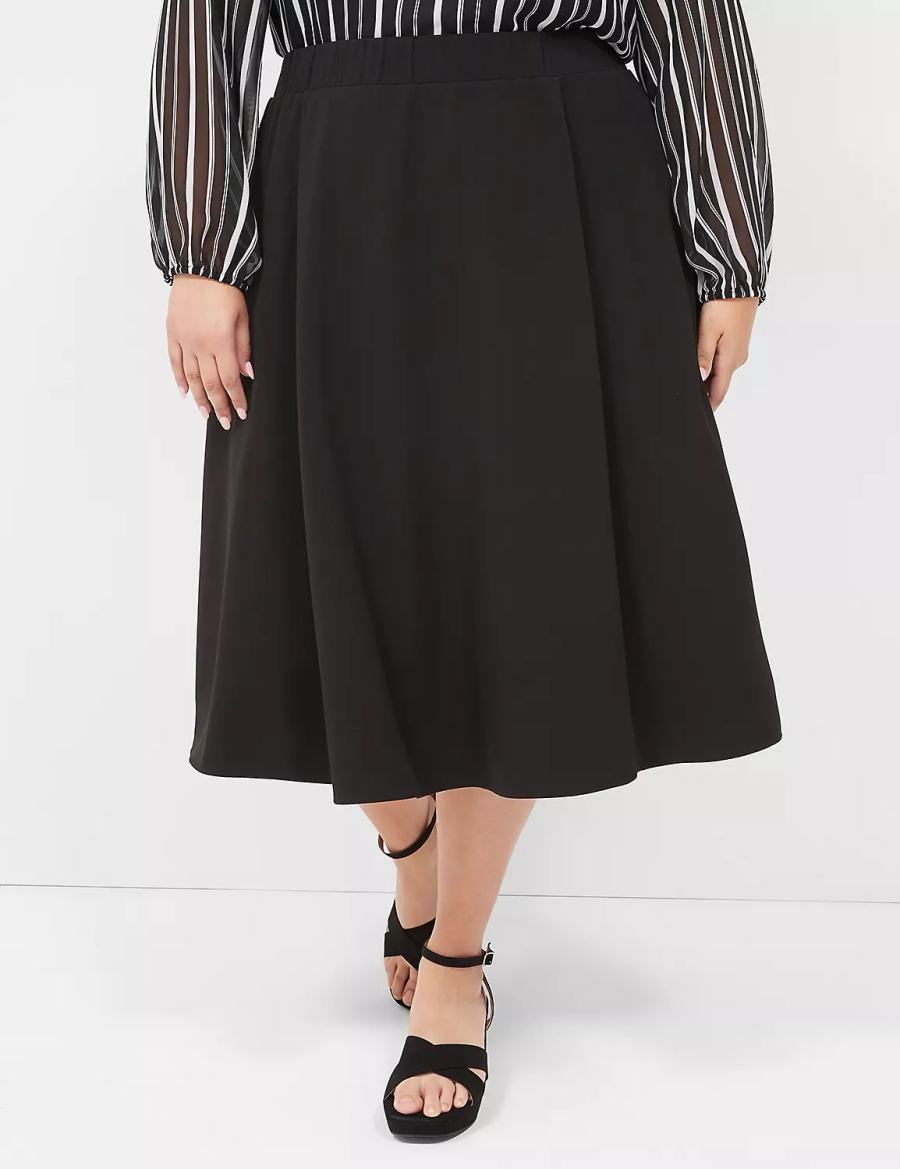 Women Lane Bryant Lena Skirts Black | FXT9956KM