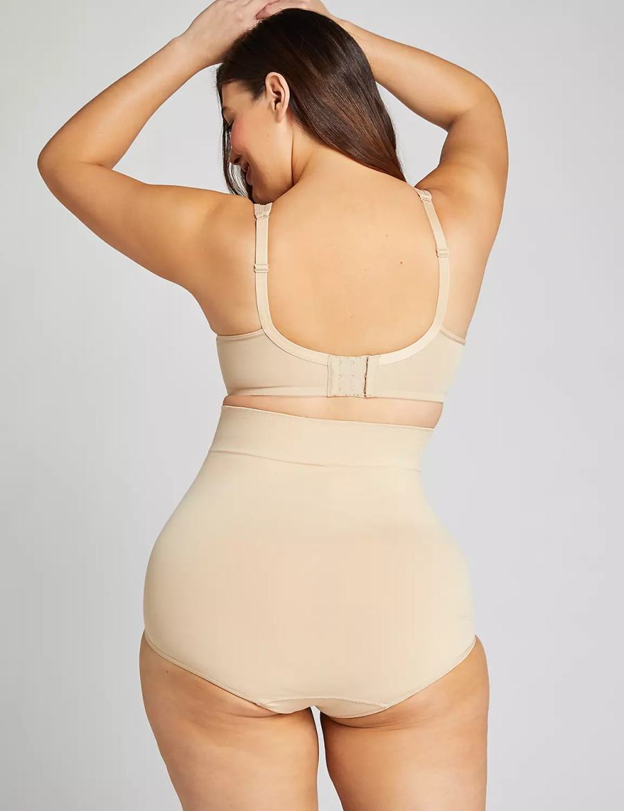 Women Lane Bryant Level 2 Shaping Ultra High-Waist Brief Briefs Beige | INR7857CE