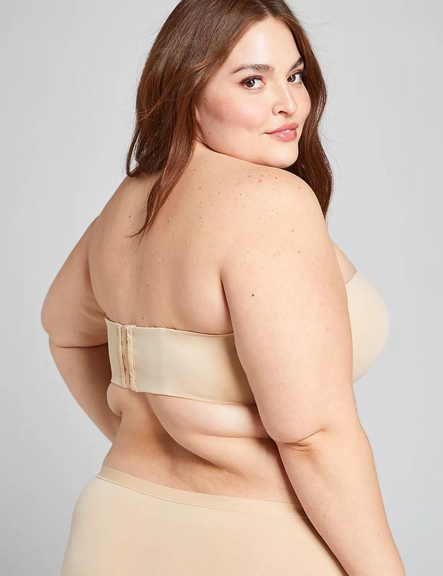 Women Lane Bryant Lightly Lined Multi-Way Strapless Bra Beige | AKR9933DZ