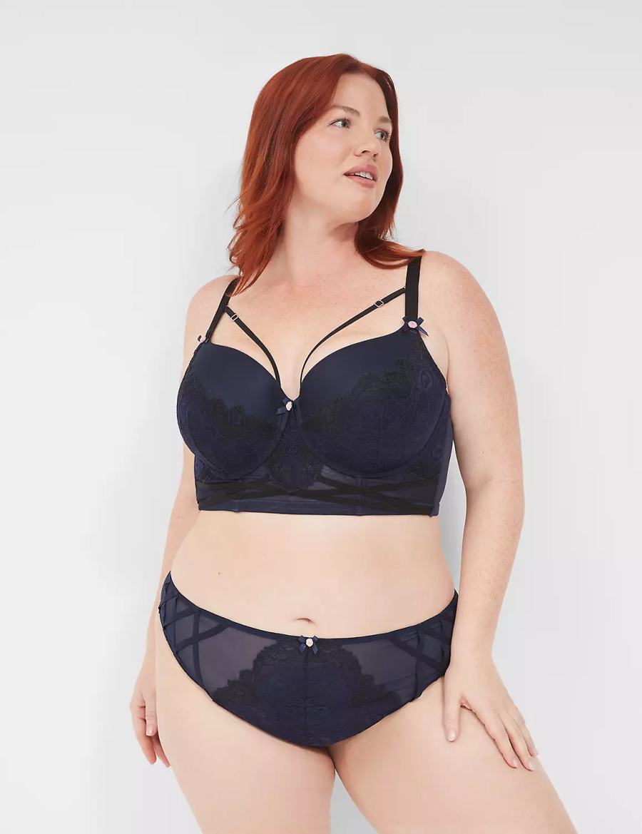 Women Lane Bryant Longline Boost Balconette Bra Blue | YPM259AE