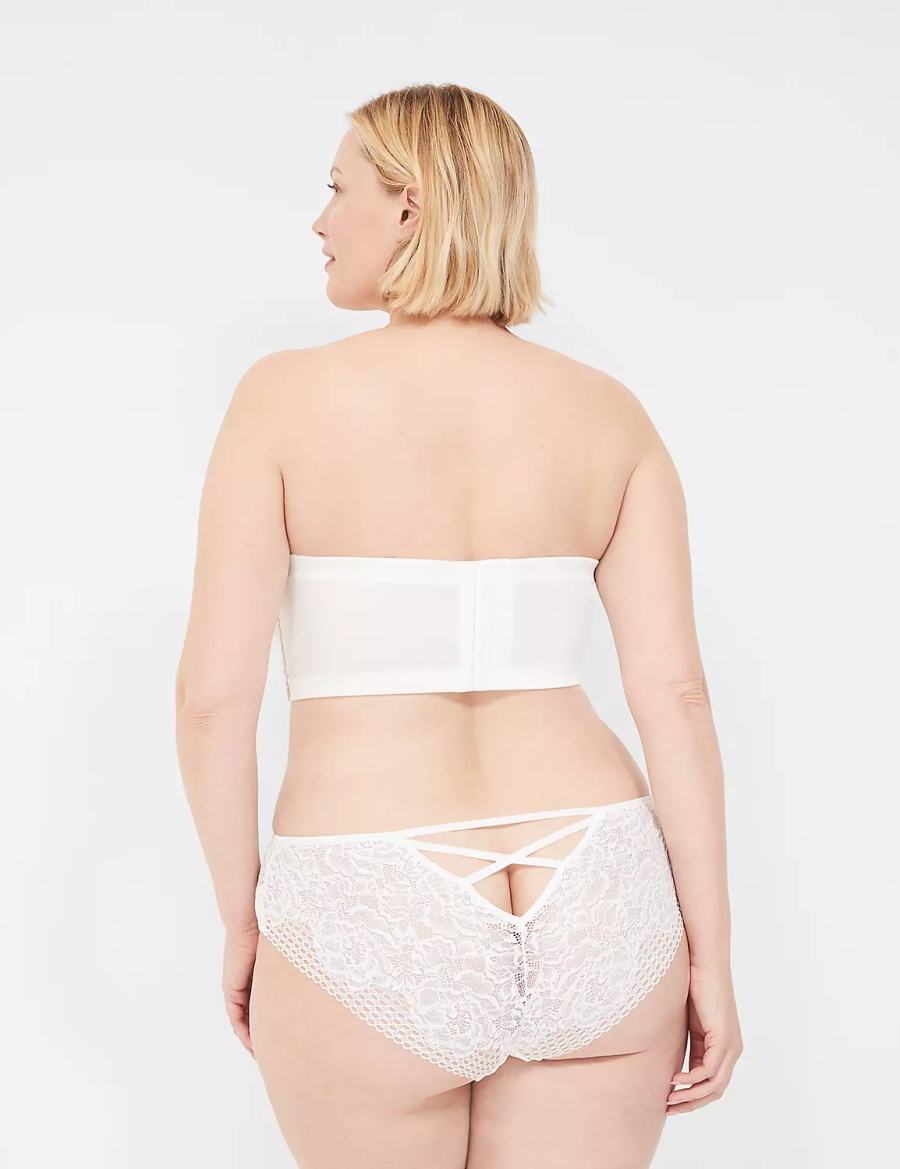 Women Lane Bryant Longline Boost Multi-Way Strapless Bra White | SVI504WC