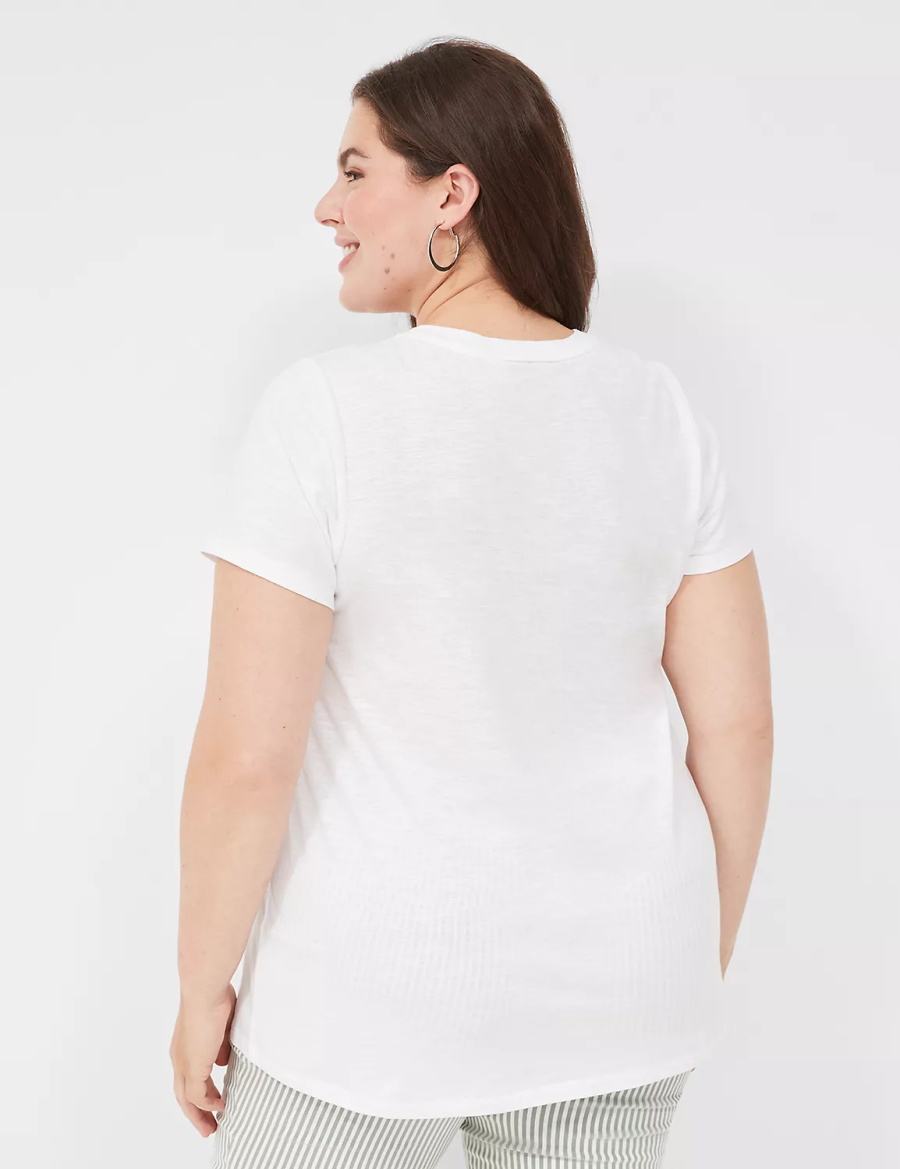 Women Lane Bryant Love & Faith Graphic Tee T Shirts White | YDJ5235EJ