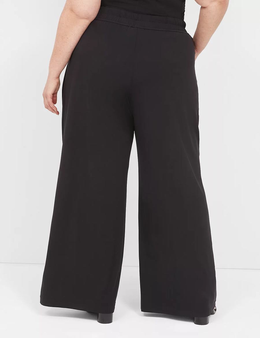 Women Lane Bryant Matte Jersey Pull-On Wide Leg Pants Black | SON3414QB