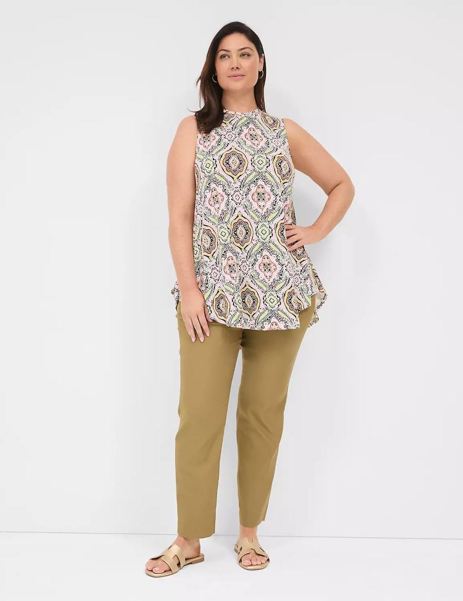 Women Lane Bryant Max Swing Sleeveless High-Neck Tunic T Shirts Multicolor | JNW257LJ