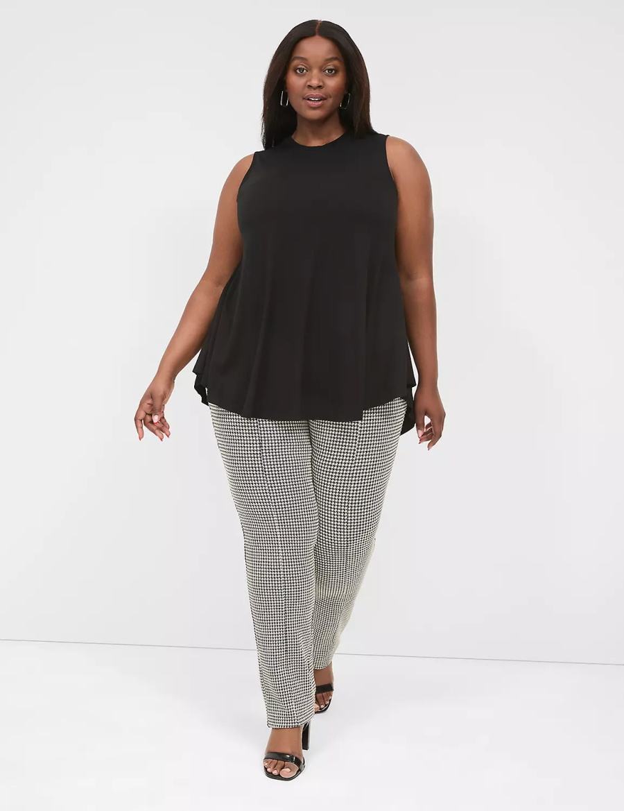 Women Lane Bryant Max Swing Sleeveless High-Neck Tunic T Shirts Black | UDD9372AE