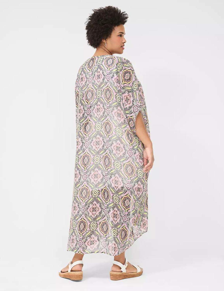 Women Lane Bryant Maxi Chiffon Overpiece Robe Multicolor | PFP3360AW