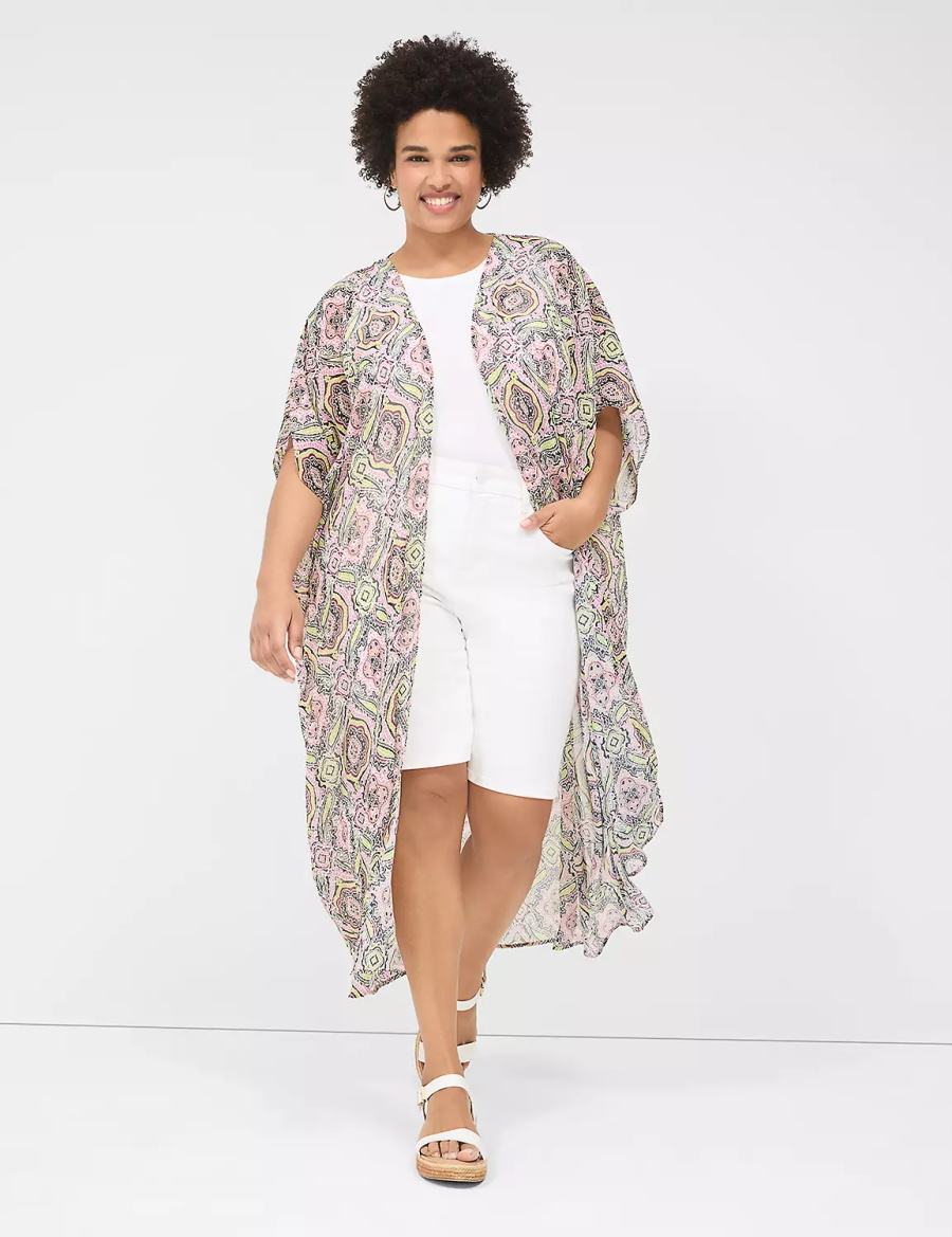 Women Lane Bryant Maxi Chiffon Overpiece Robe Multicolor | PFP3360AW