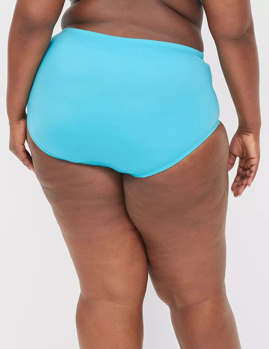 Women Lane Bryant Mid-Rise Swim Briefs Blue | SQZ1167EM