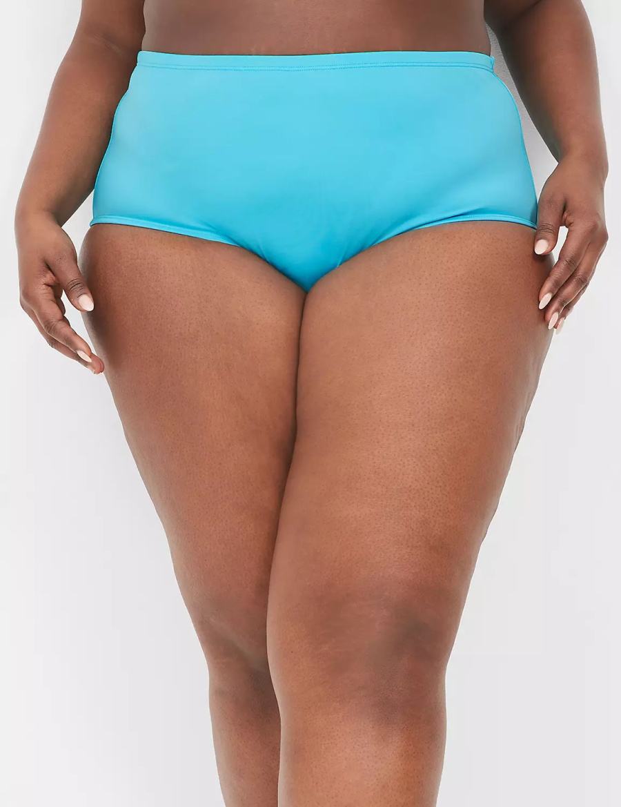 Women Lane Bryant Mid-Rise Swim Briefs Blue | SQZ1167EM