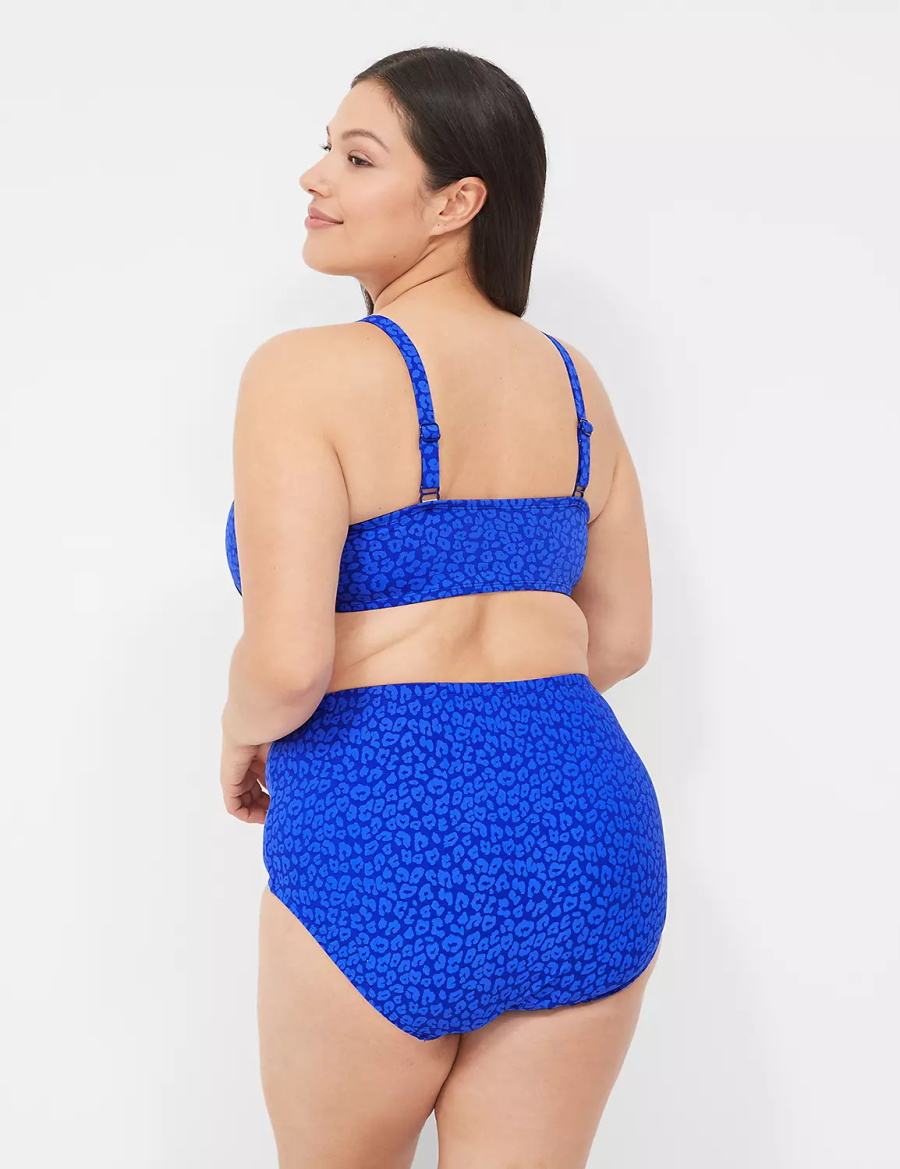 Women Lane Bryant Mid-Rise Swim Briefs Blue | WFR6217BC