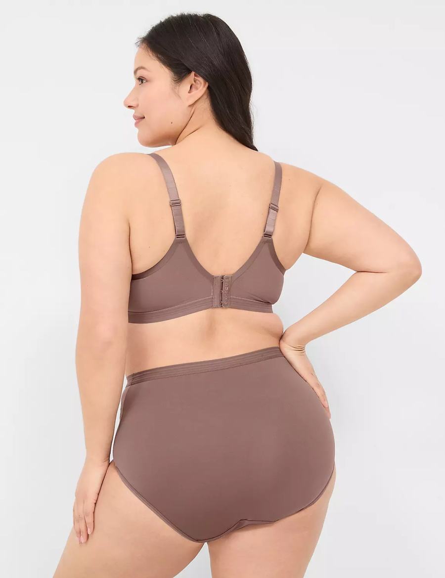 Women Lane Bryant Modern Romance Full Briefs Deep Grey Brown | KHE9591WR