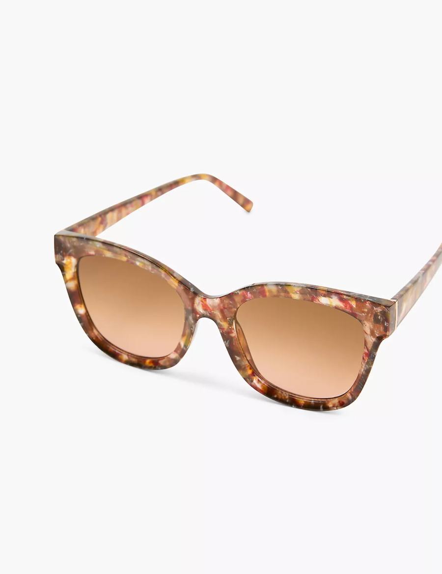 Women Lane Bryant Neutral Tortoiseshell Print Cateye Sunglasses Brown | HHR8035WY