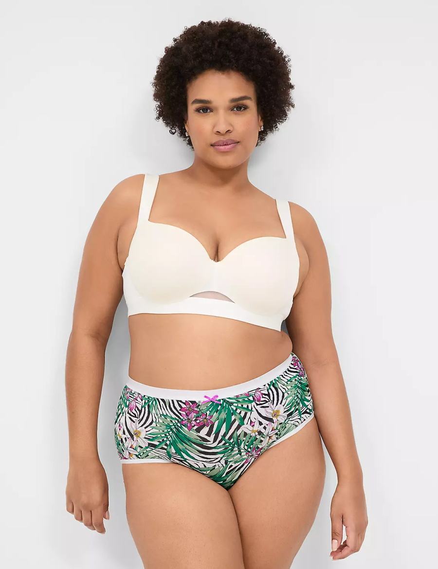 Women Lane Bryant No-Show Full Briefs White | YXB715BQ