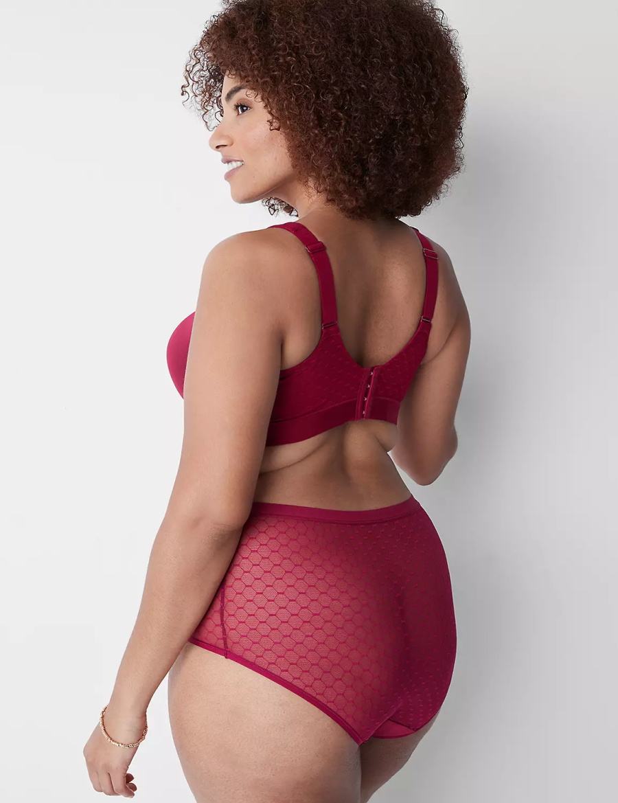 Women Lane Bryant No-Show Full with Lace Briefs Red | WUQ8850PL