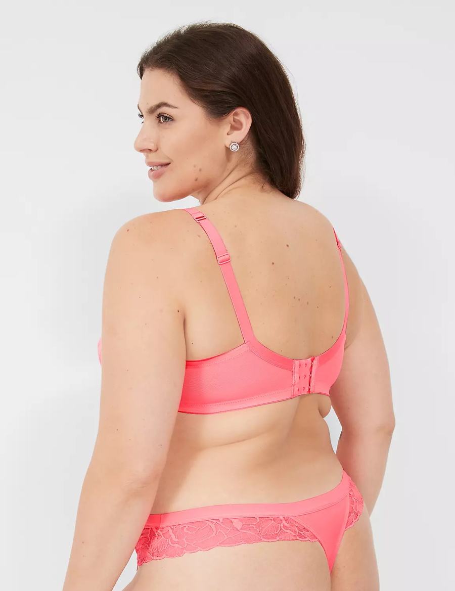 Women Lane Bryant No-Show with Lace Thong Panty Pink | RLL1363MC