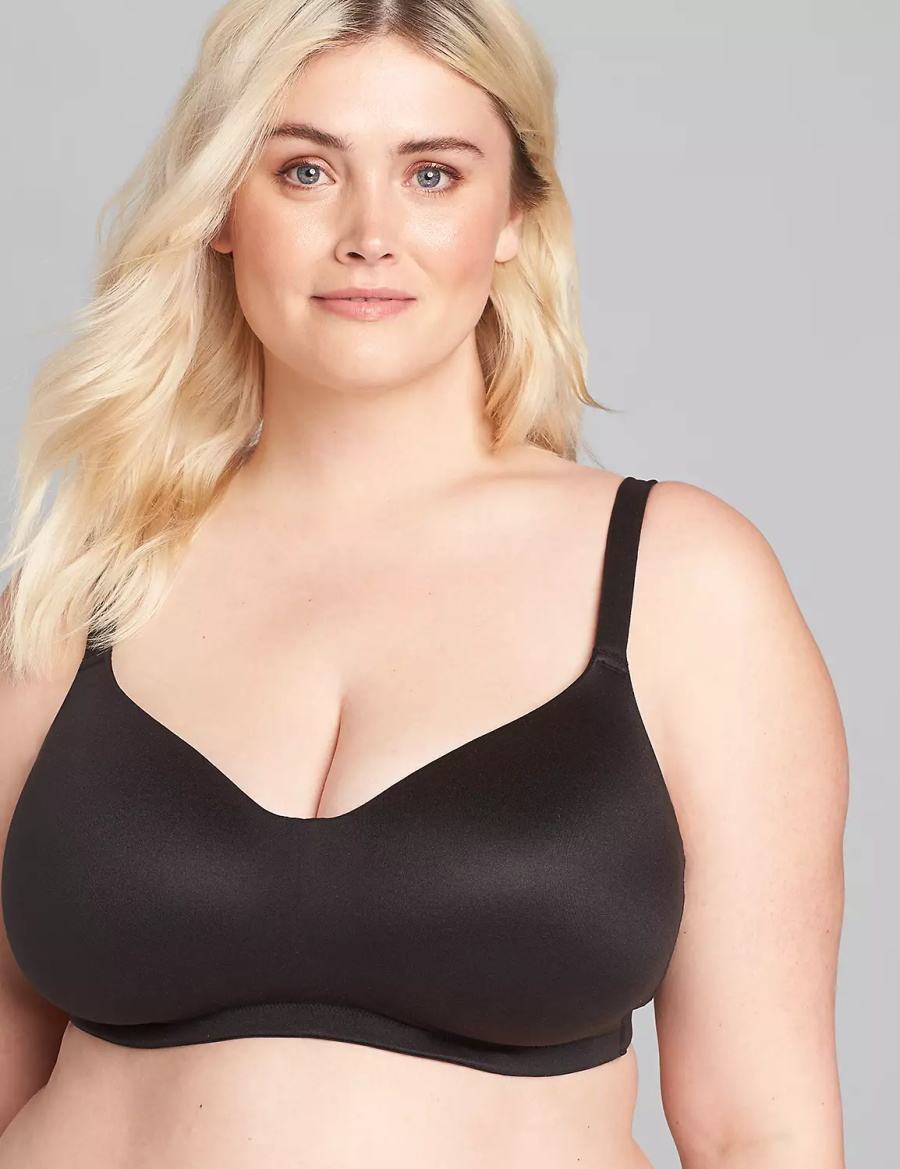 Women Lane Bryant No-Wire Bralettes Black | SQZ7389QE