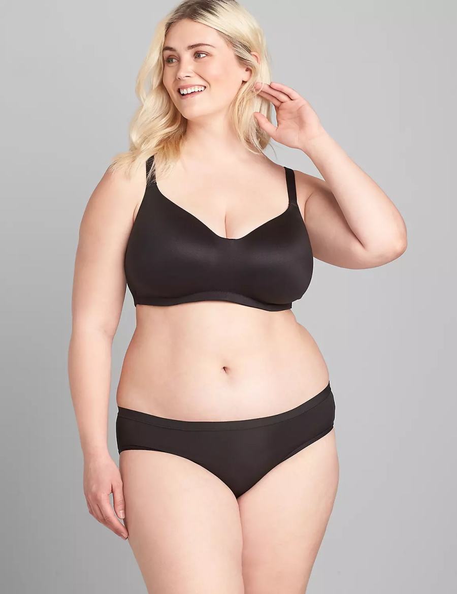 Women Lane Bryant No-Wire Bralettes Black | SQZ7389QE