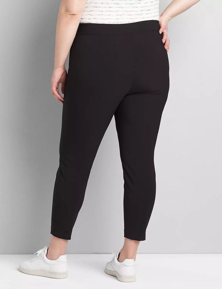 Women Lane Bryant On-The-Go Slim Ankle Pants Black | HSA5570OQ