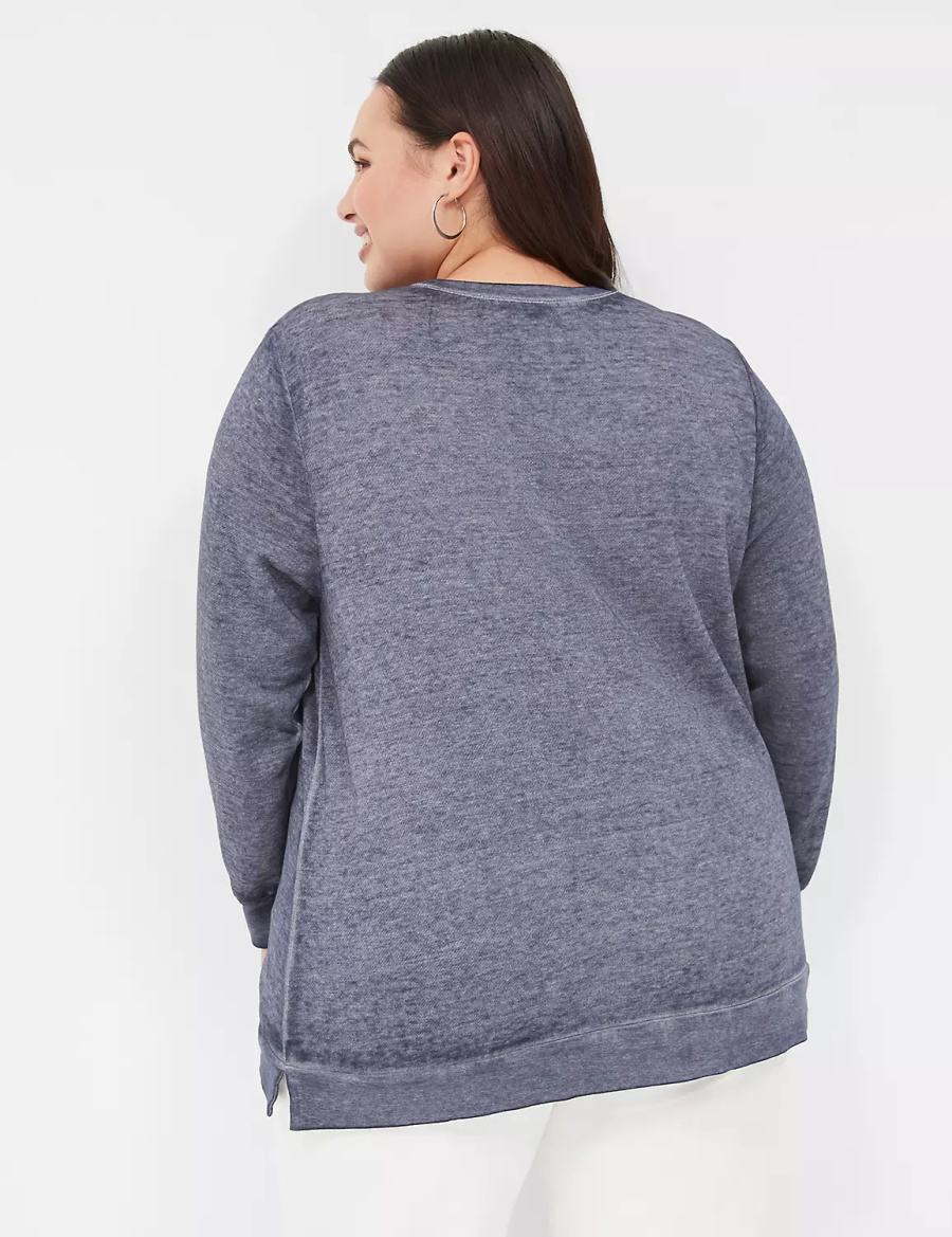 Women Lane Bryant Optimist Graphic Sweatshirts Blue | OEZ9128XZ