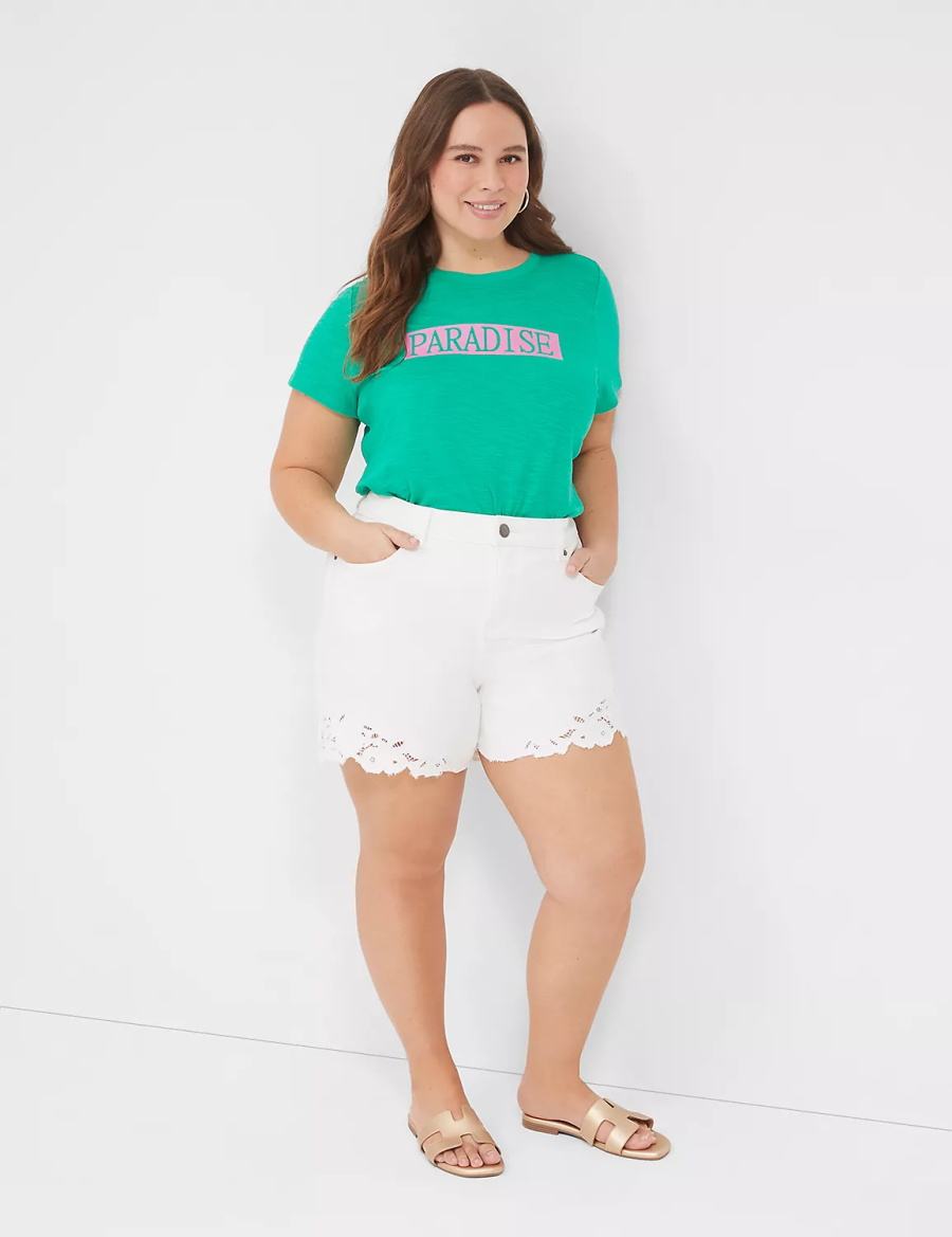 Women Lane Bryant Paradise Graphic Tee T Shirts Turquoise | JOM8039KQ