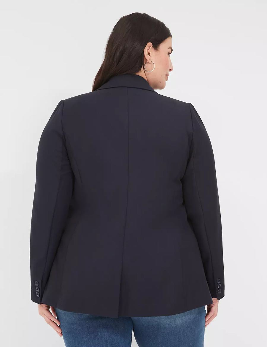 Women Lane Bryant Perfect Drape Blazers Blue | LEK7836LU