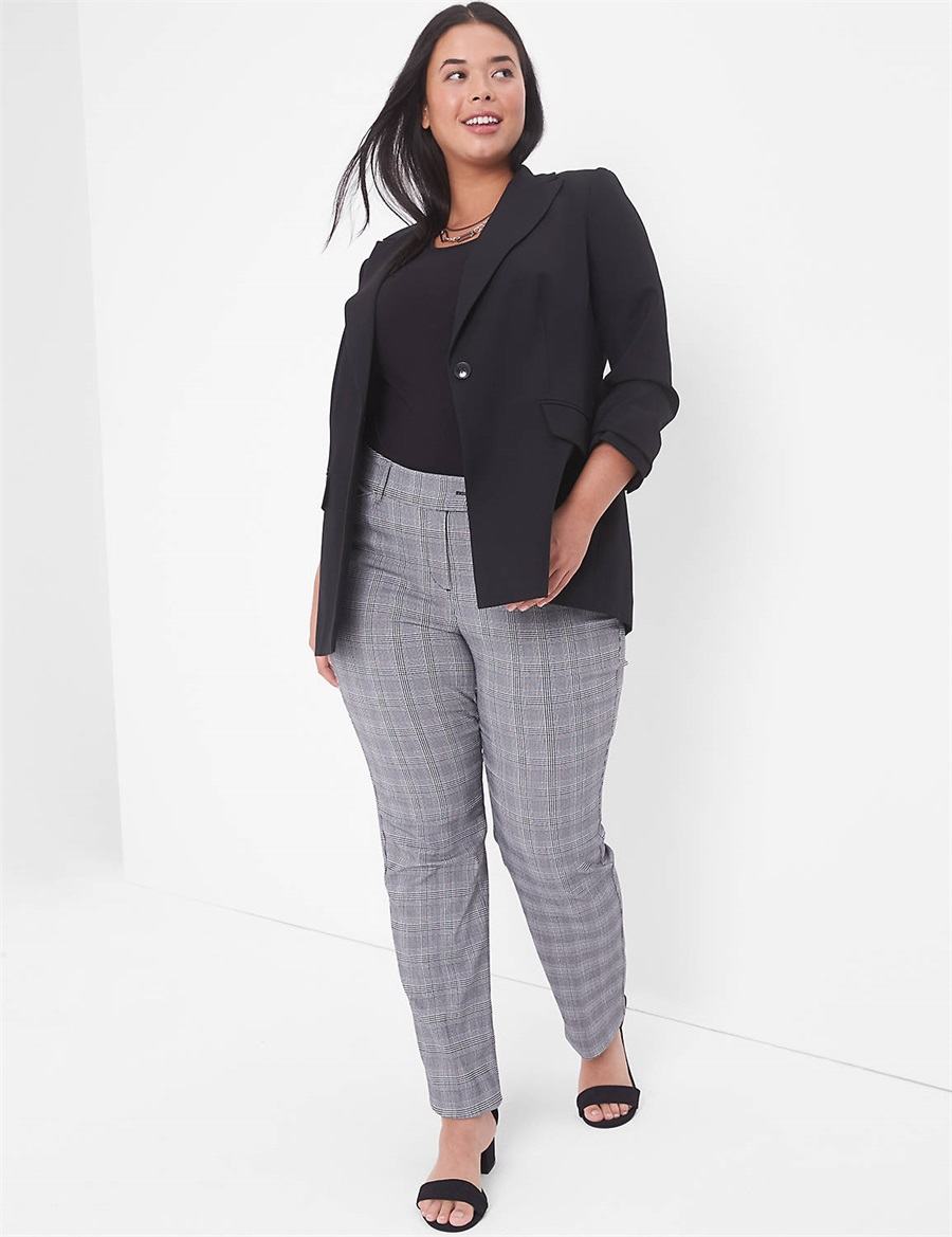 Women Lane Bryant Perfect Drape Blazers Black | QIO5512GQ