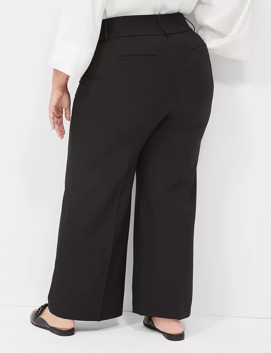 Women Lane Bryant Perfect Drape High-Rise Wide Leg Pants Black | TMI8384HT