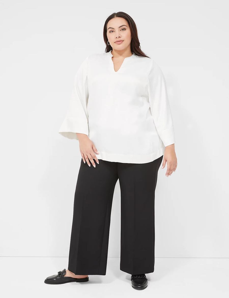 Women Lane Bryant Perfect Drape High-Rise Wide Leg Pants Black | TMI8384HT