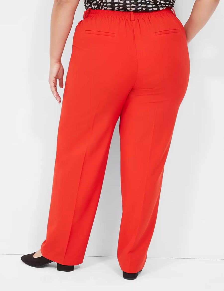 Women Lane Bryant Perfect Drape Pull-On Straight Pants Red | ICH1784LT