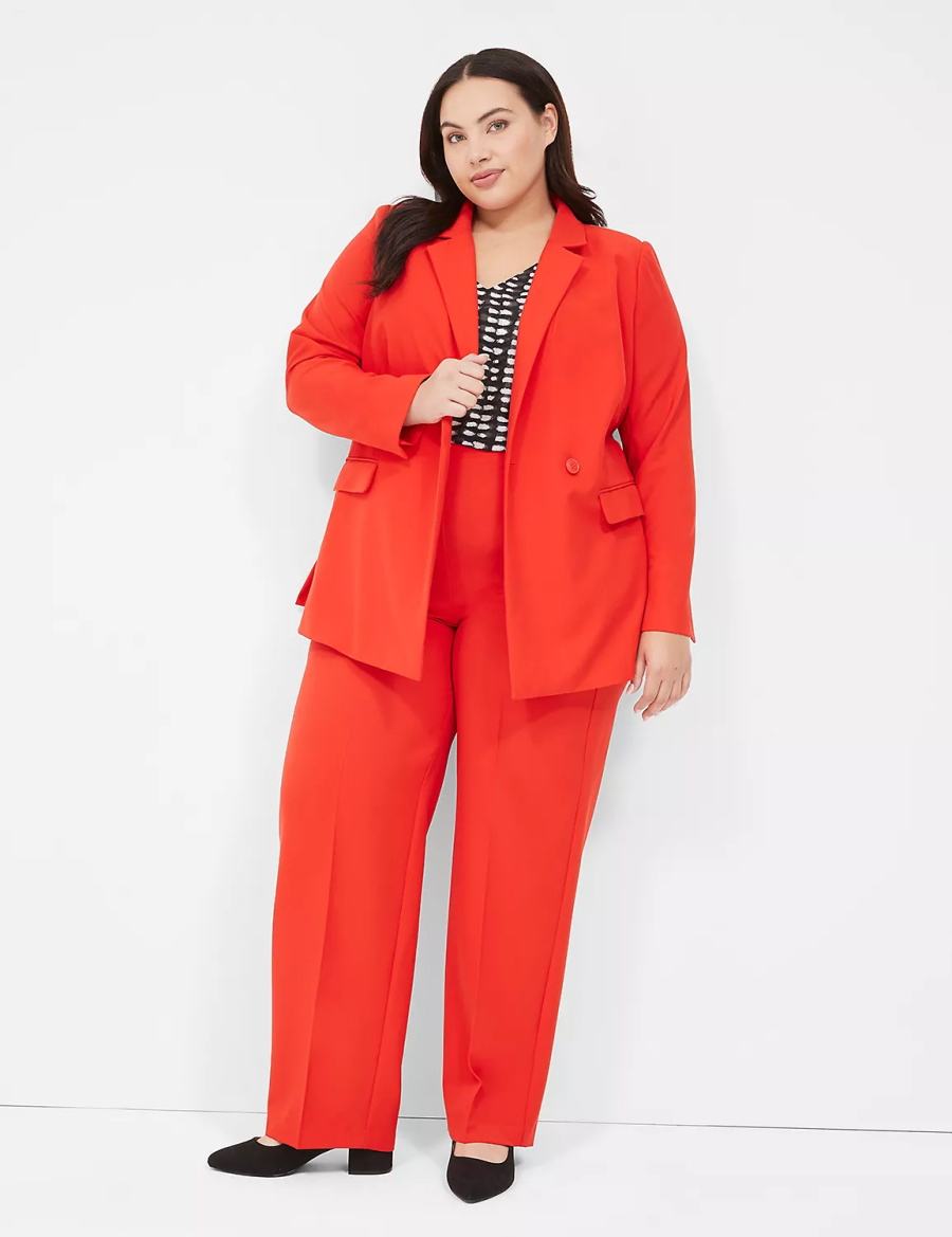 Women Lane Bryant Perfect Drapeed Blazers Red | WMK2515ZP