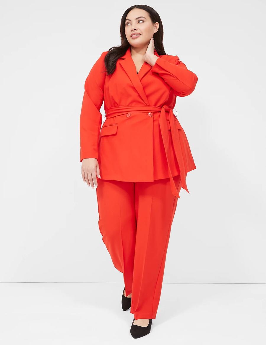 Women Lane Bryant Perfect Drapeed Blazers Red | WMK2515ZP