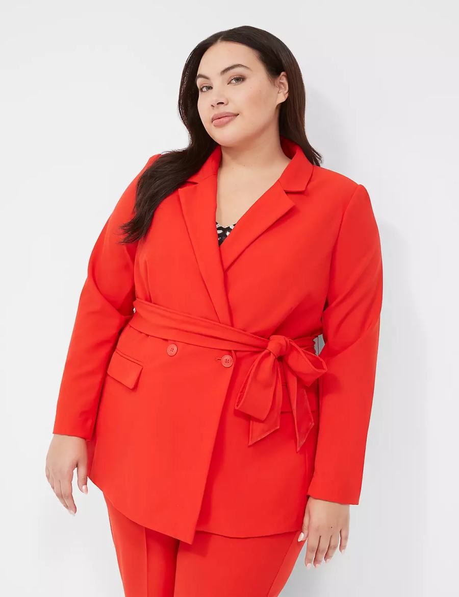 Women Lane Bryant Perfect Drapeed Blazers Red | WMK2515ZP