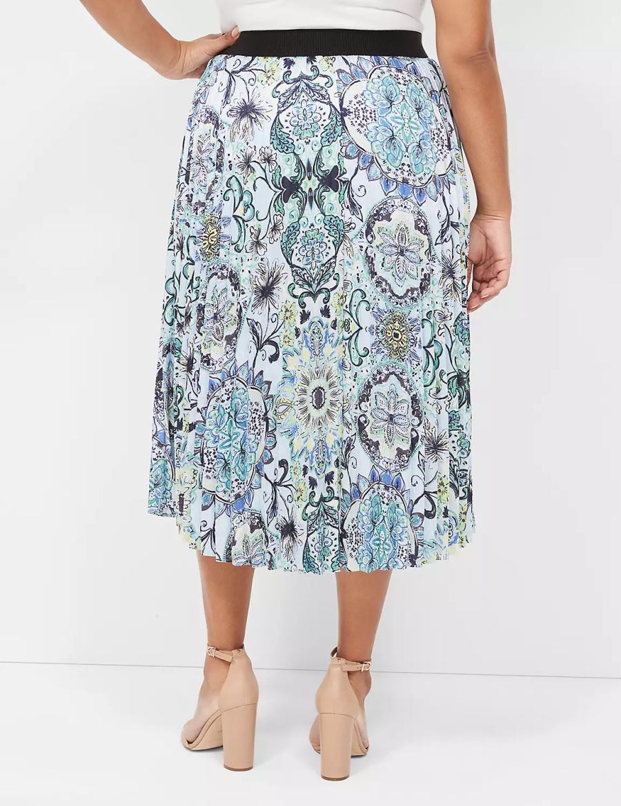 Women Lane Bryant Pleated Skirts Blue | JKW2272TS