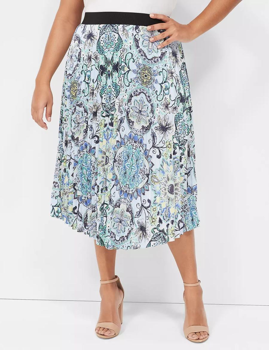 Women Lane Bryant Pleated Skirts Blue | JKW2272TS