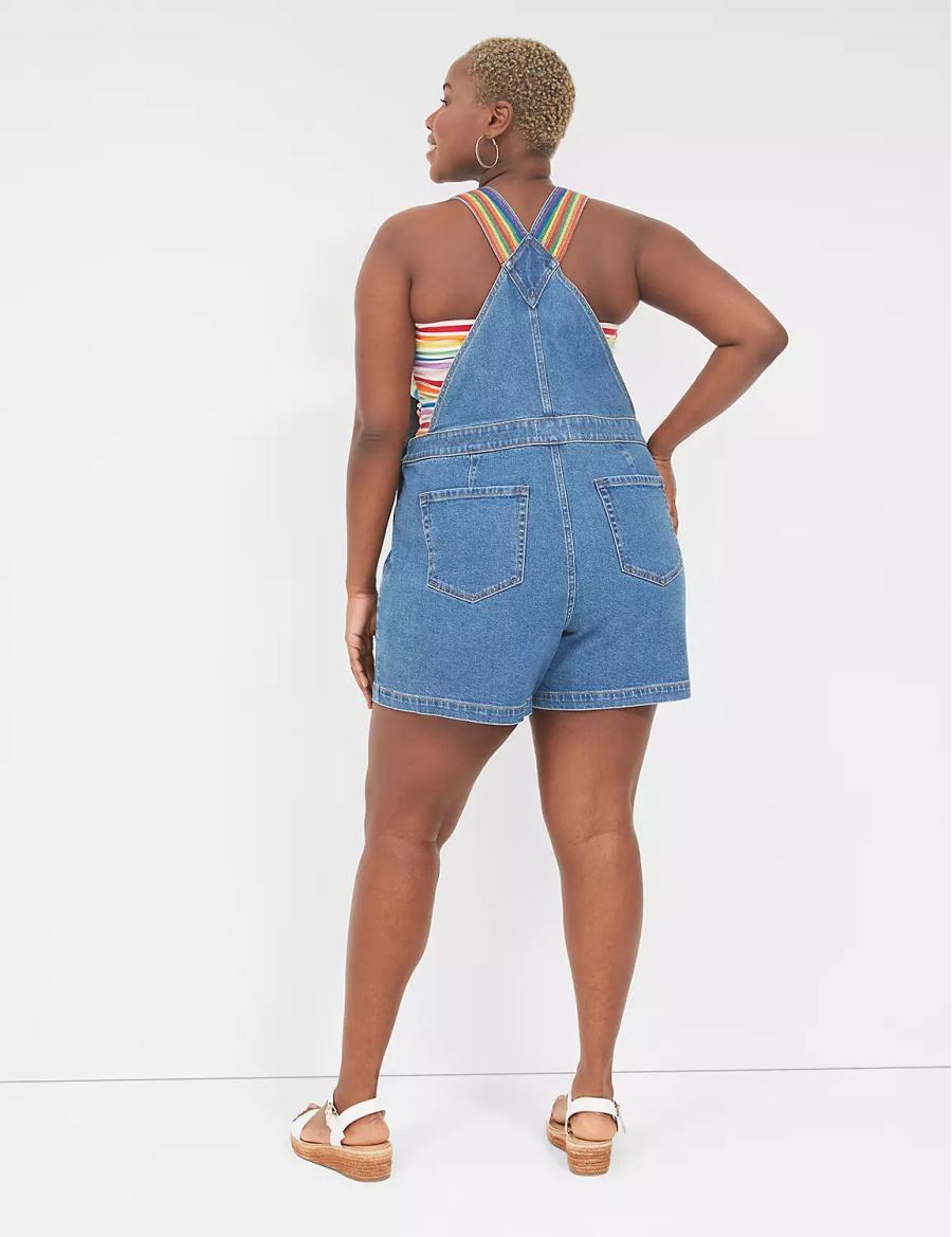 Women Lane Bryant Pride Boyfriend Denim Overall Blue | XJY245VW