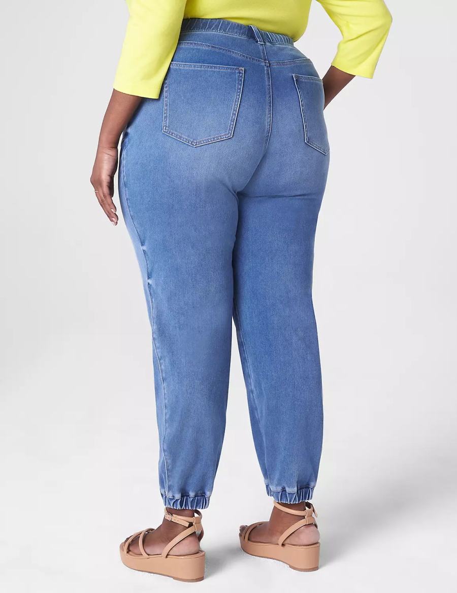 Women Lane Bryant Pull-On Boyfriend Jogger Jeans Blue | YNM2690SI