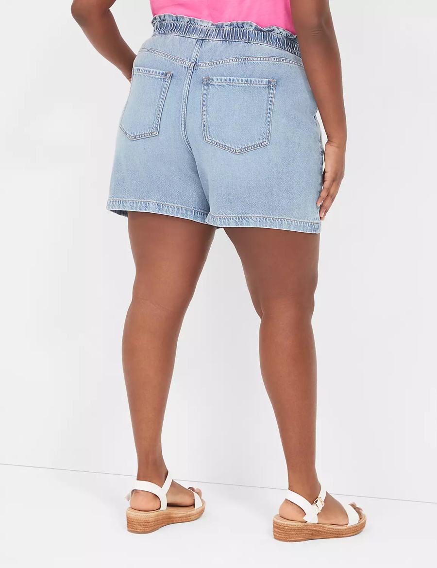 Women Lane Bryant Pull-On Fit Flirty Jean Shorts Light Blue | CRZ5696CM