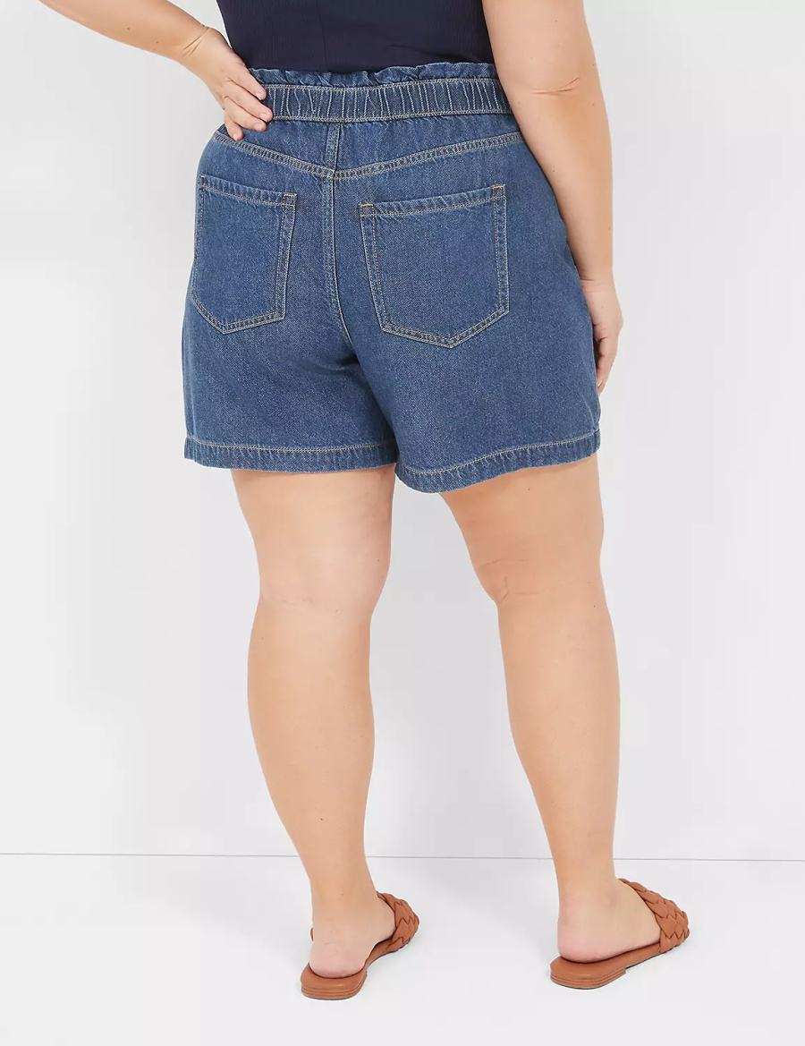 Women Lane Bryant Pull-On Fit Flirty Jean Shorts Blue | GZC7575GN